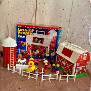 Vintage Little People Farm Playset 1985 with Original Box #2501